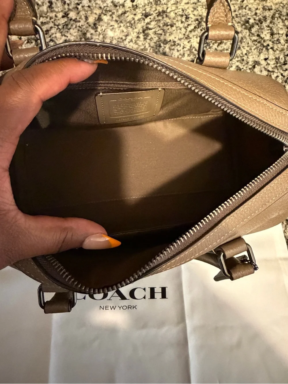 Coach structured pebbled
